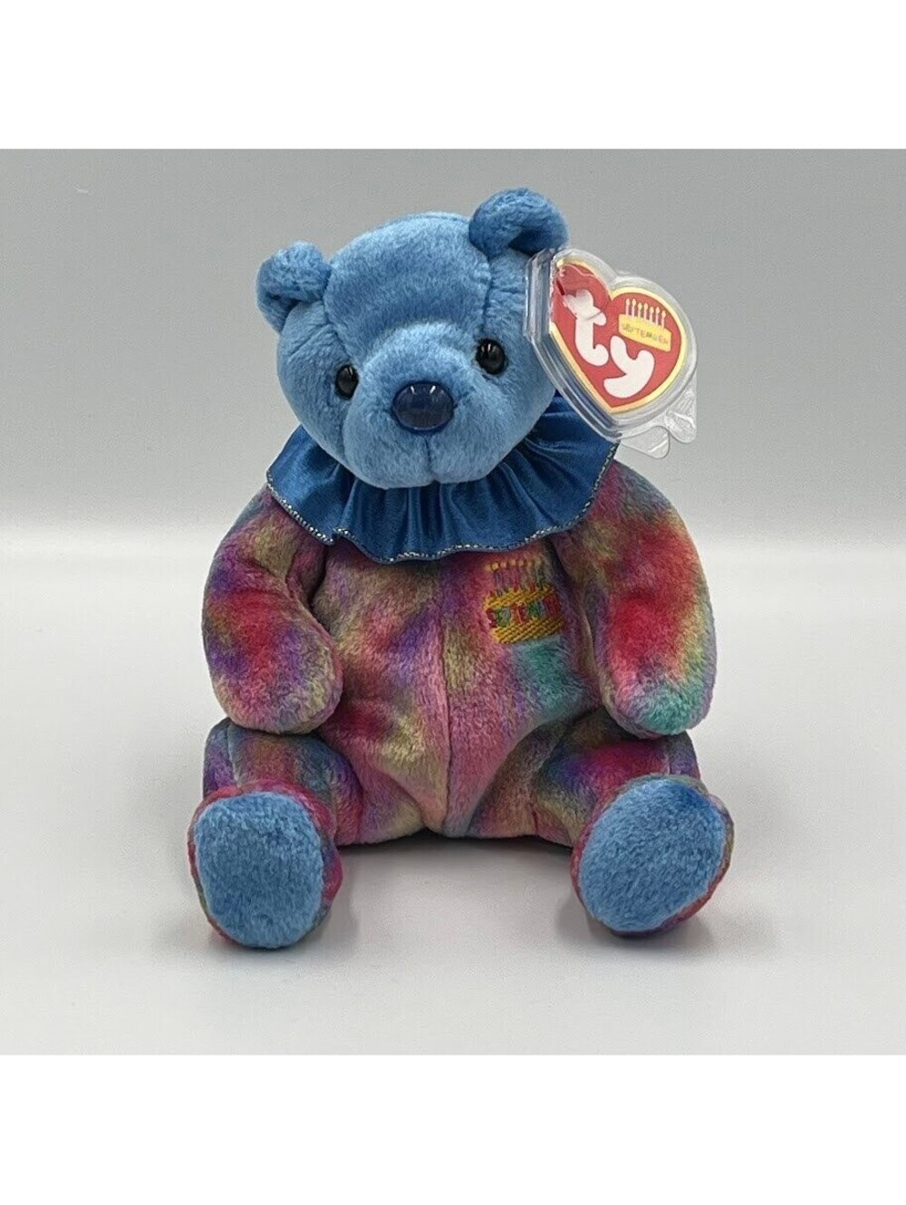 September Birthday Bear Vintage 2001 Ty Beanie Babies Tie Dye MWMT Tag Protector